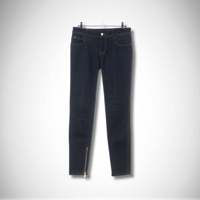Tom Ford Navy Blue Cotton & Polyester Denim Pants 26
